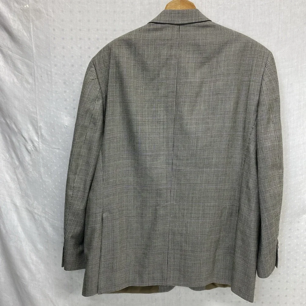 Lauren Ralph Lauren Blazer Men 46R Purple Tan Prince Edward Plaid‎ Silk Wool